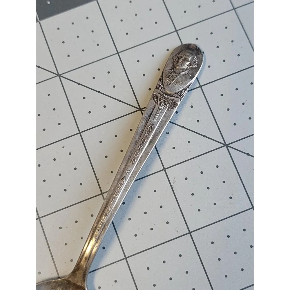Vintage Silver Plate George Washington Mt Vernon William Rogers Souvenir Spoon